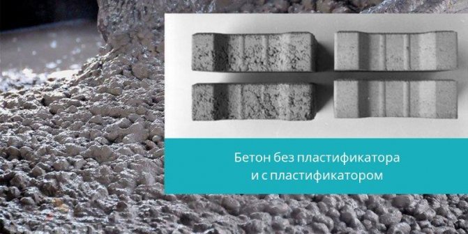 Бетон без пластифікатора та з пластифікатором