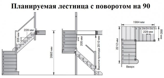 Г-подібні дерев'яні сходи в Краснодарі