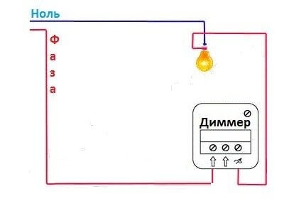 як підключити диммер замість вимикача на 2 дроти