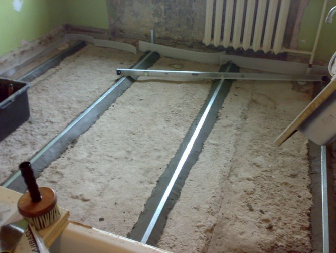 Маяки для стяжки підлоги: як виставити, порядок встановлення