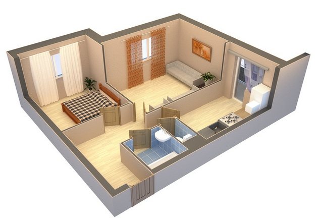 Перепланування квартири з прохідною кімнатою