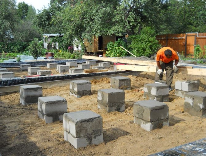 Влаштування фундаментів стовпів бетонних